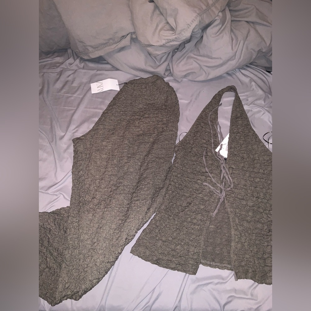 ZARA KHAKI/OLIVE MATCHING SET